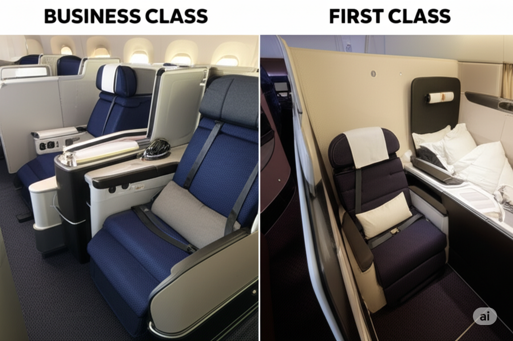 Business class flight vs first class flight