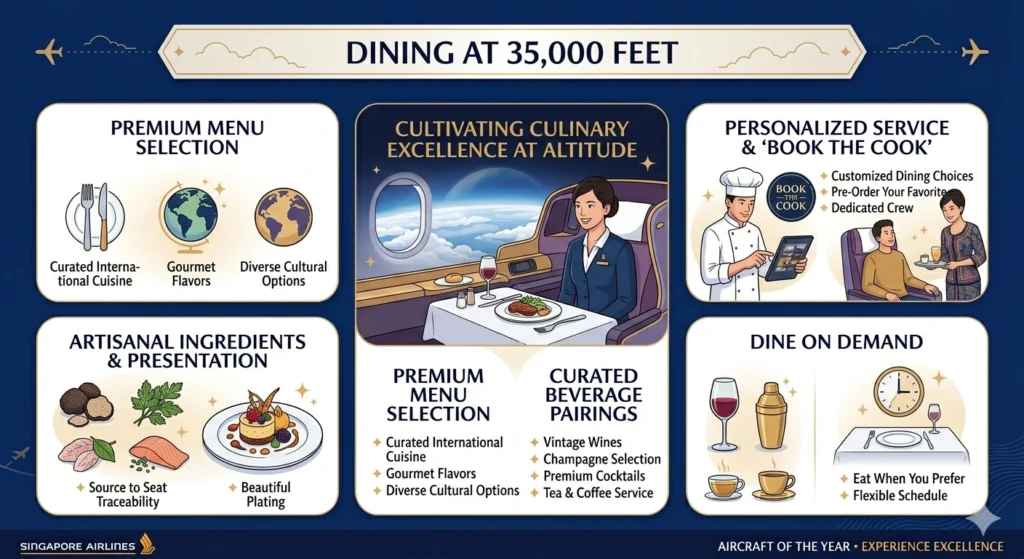 Dining at 35,000 feet in Singapore airlines 