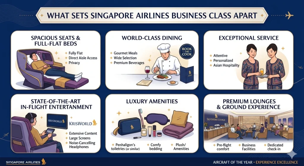 What sets Singapore Airlines Business Class apart?