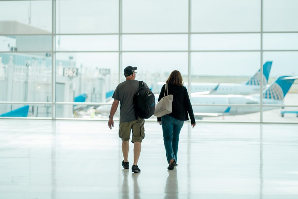 Walking on airport