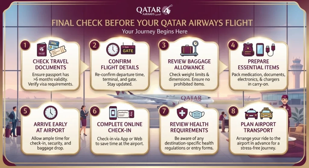  check before your Qatar Airways flight.