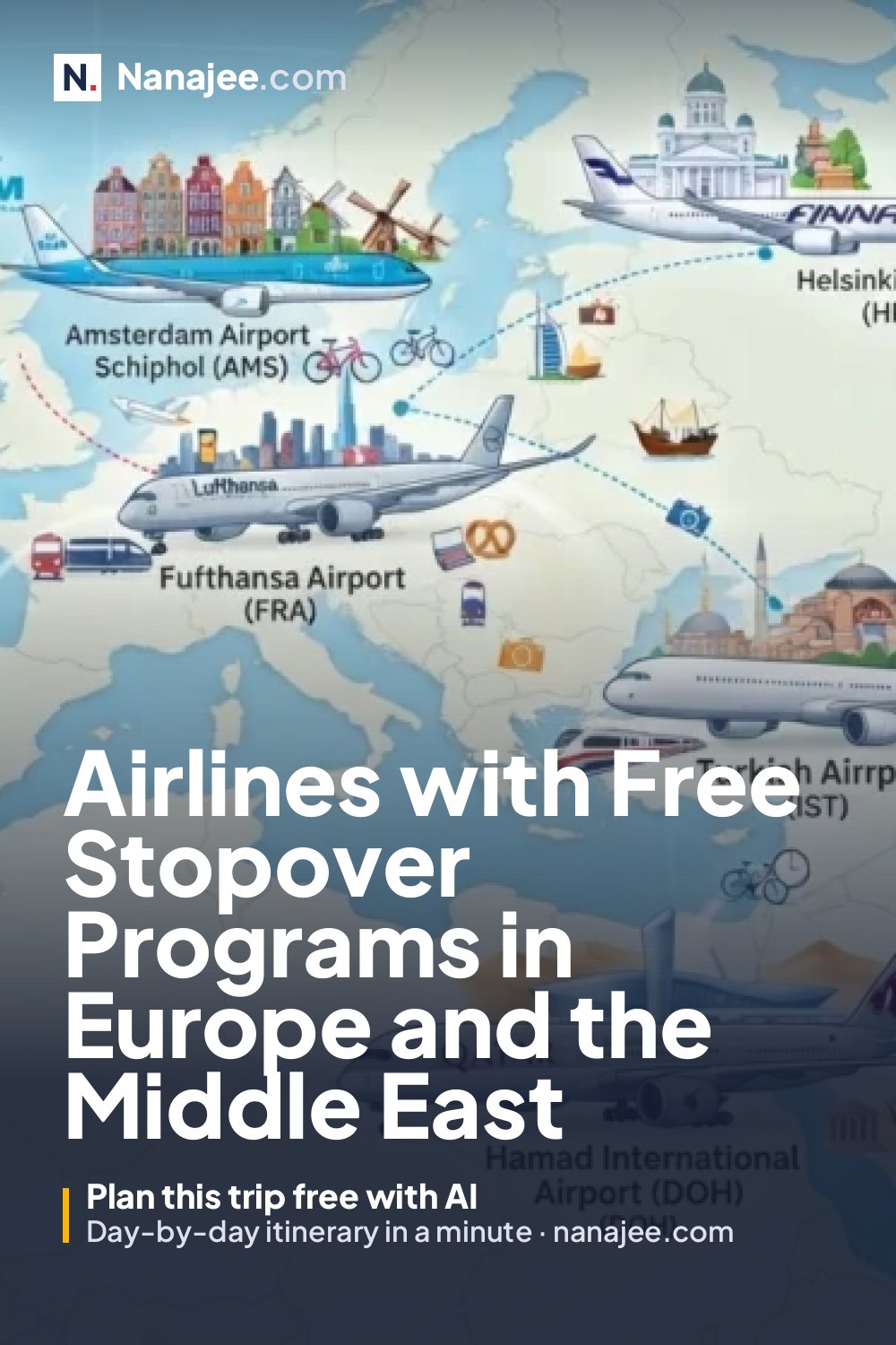 Airlines with Free Stopover Programs in Europe and the Middle East